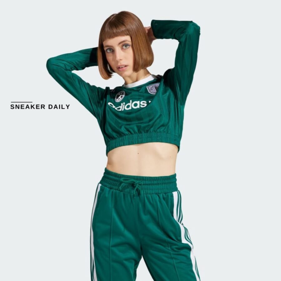 áo adidas originals long sleeve crop tee 'collegiate green' ir9803