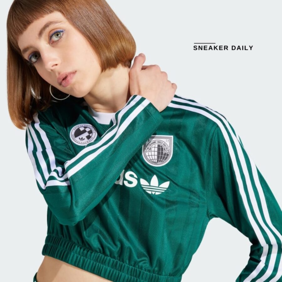 áo adidas originals long sleeve crop tee 'collegiate green' ir9803