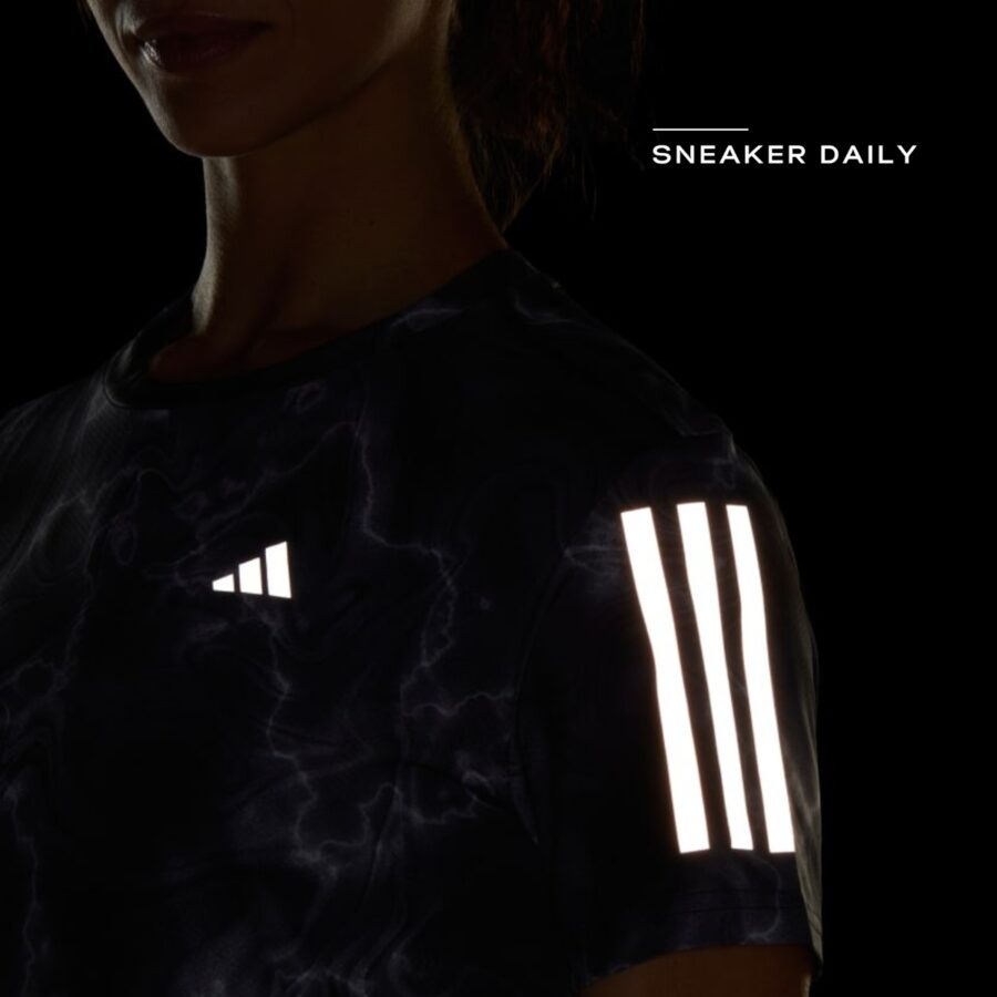 áo adidas own the run allover print tee 'grey six' il4140