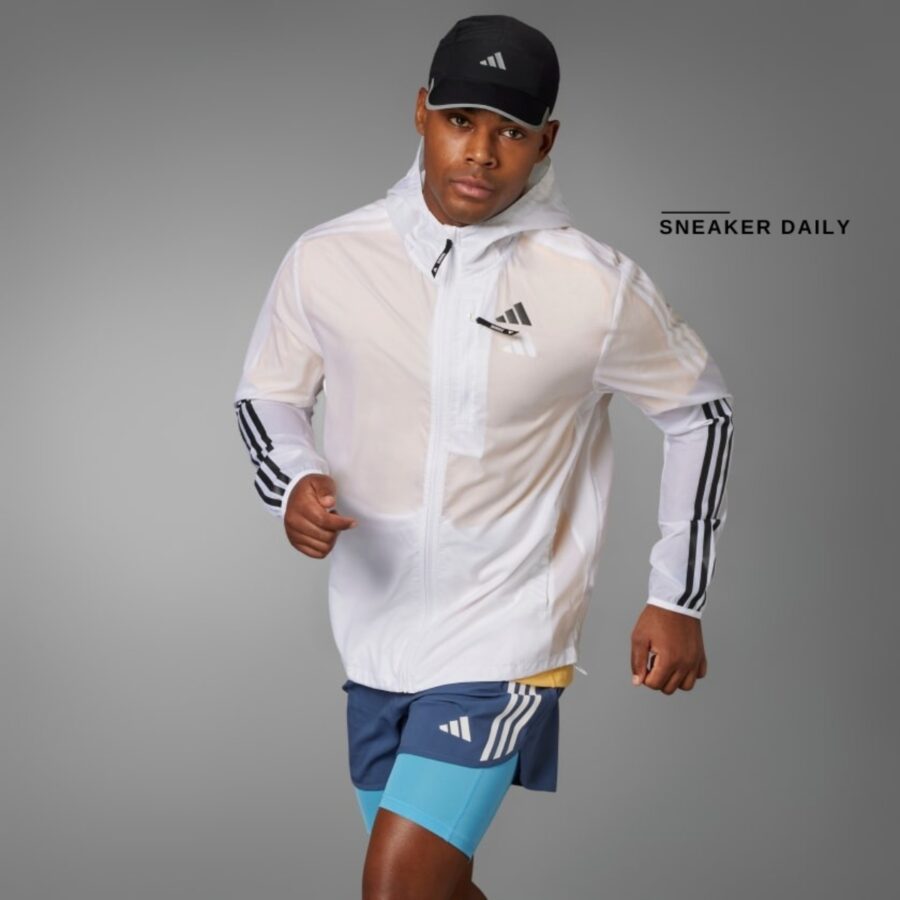 áo adidas own the run 3-stripes jacket 'white' iq3845