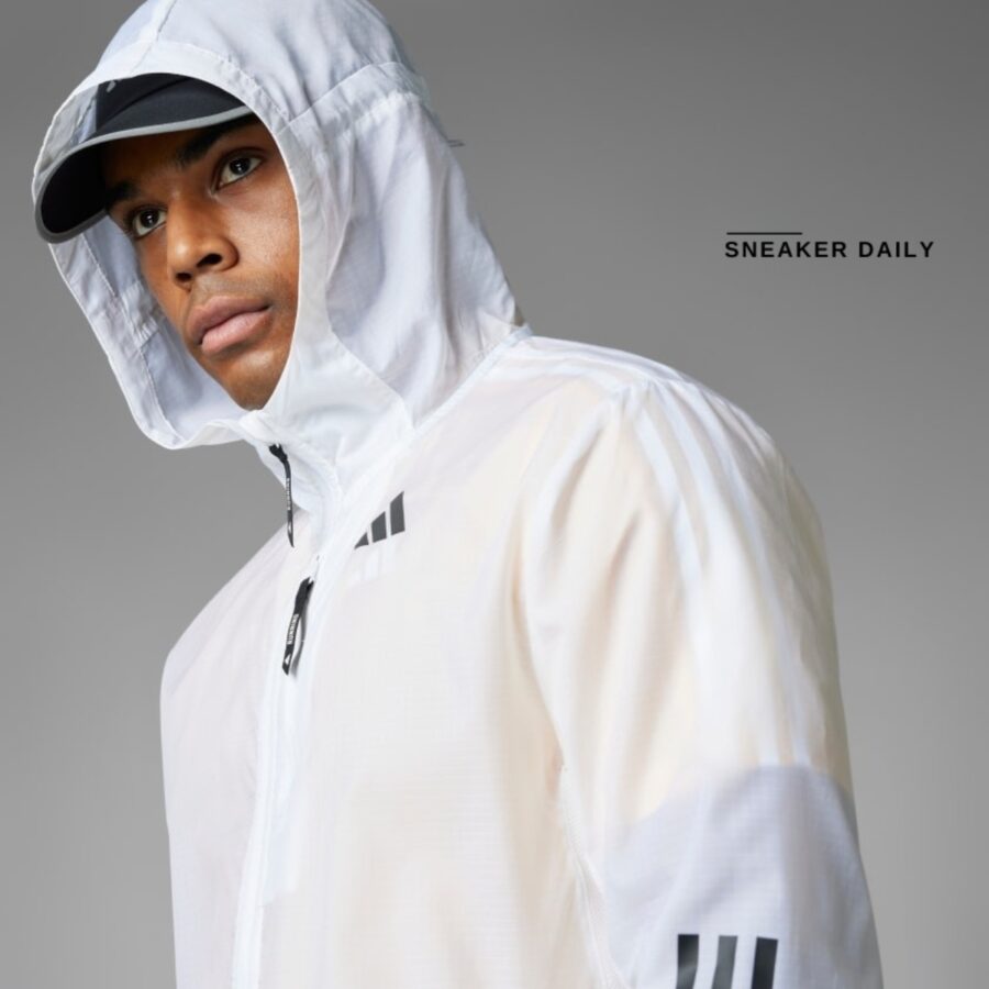 áo adidas own the run 3-stripes jacket 'white' iq3845