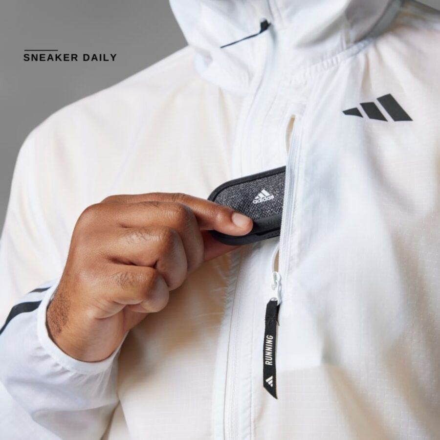 áo adidas own the run 3-stripes jacket 'white' iq3845