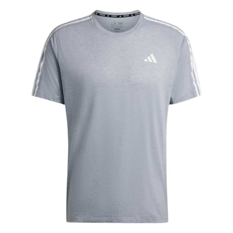 áo adidas own the run 3-stripes tee 'halo silver' iq3836