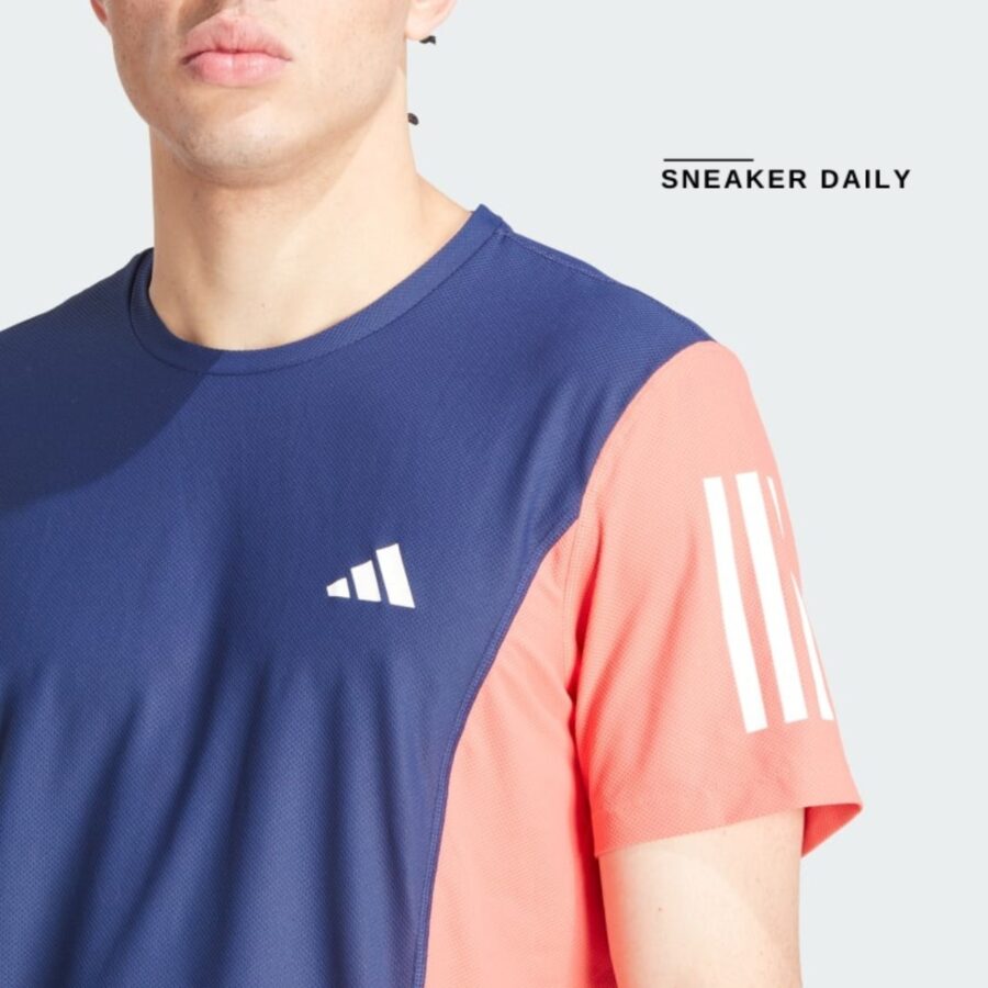 áo adidas own the run colorblock tee - preloved ink ik4997
