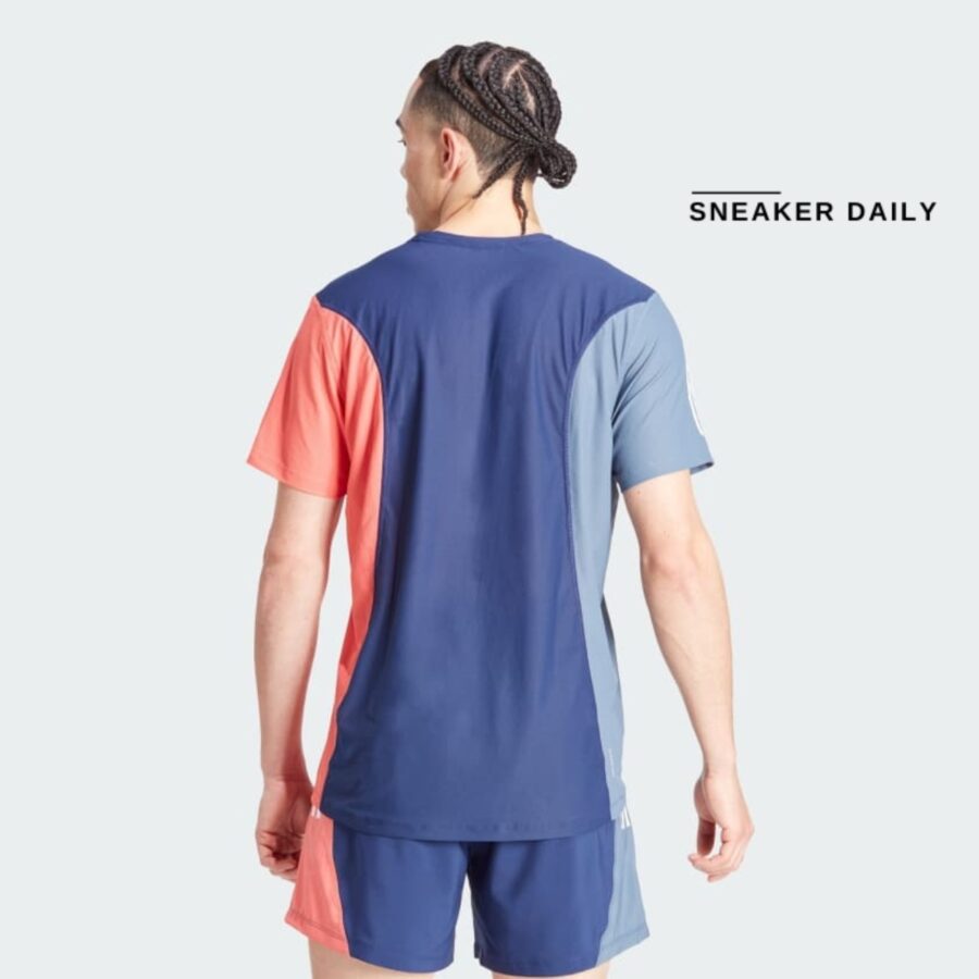 áo adidas own the run colorblock tee - preloved ink ik4997
