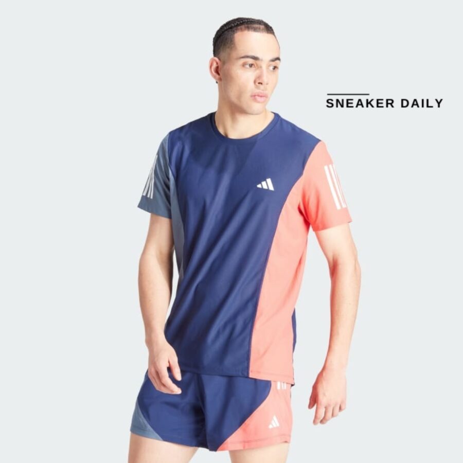 áo adidas own the run colorblock tee - preloved ink ik4997
