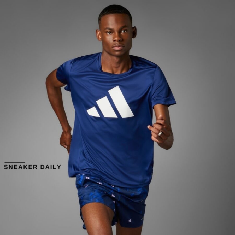 áo adidas run it tee - blue in0076