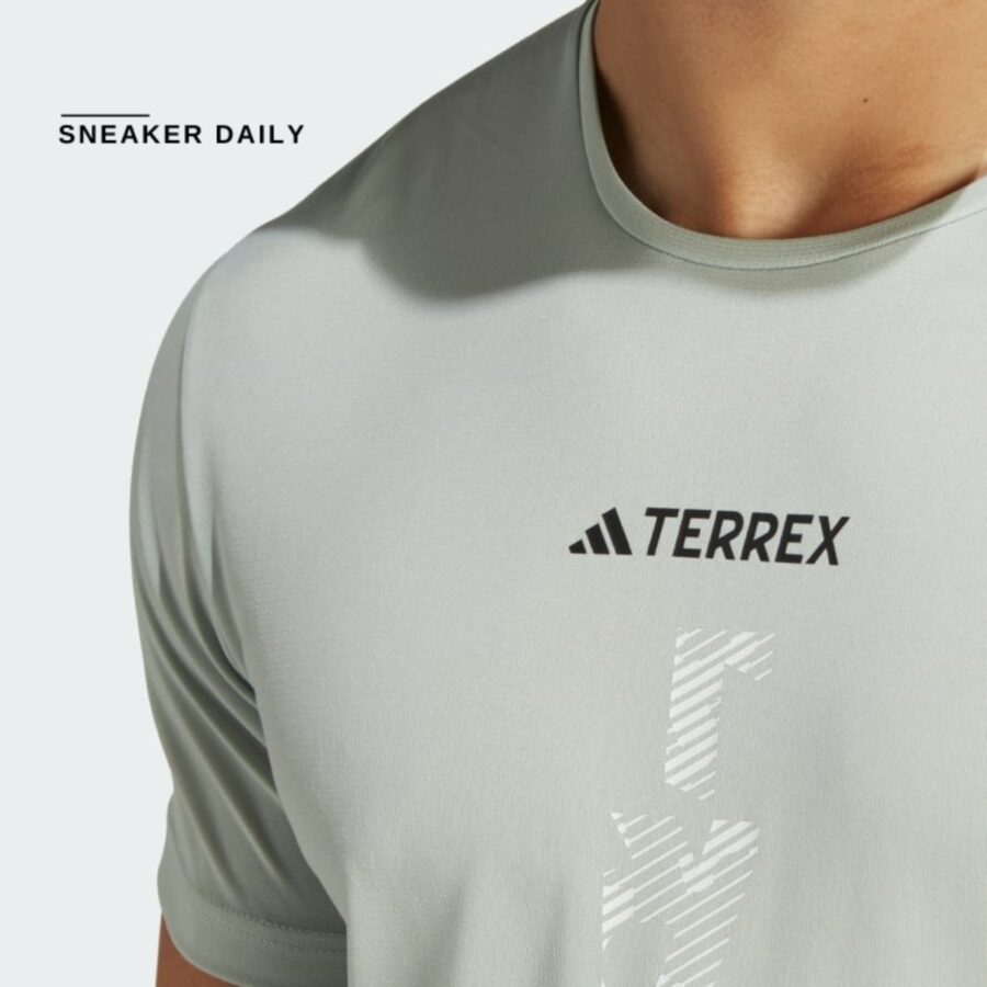 áo adidas terrex agravic trail running tee - grey hz6242