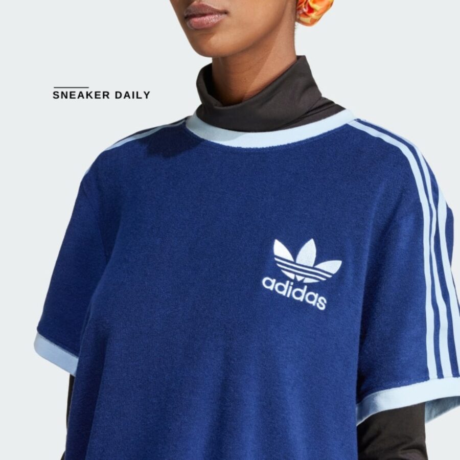 áo adidas terry 3-stripes tee - dark blue ir7465