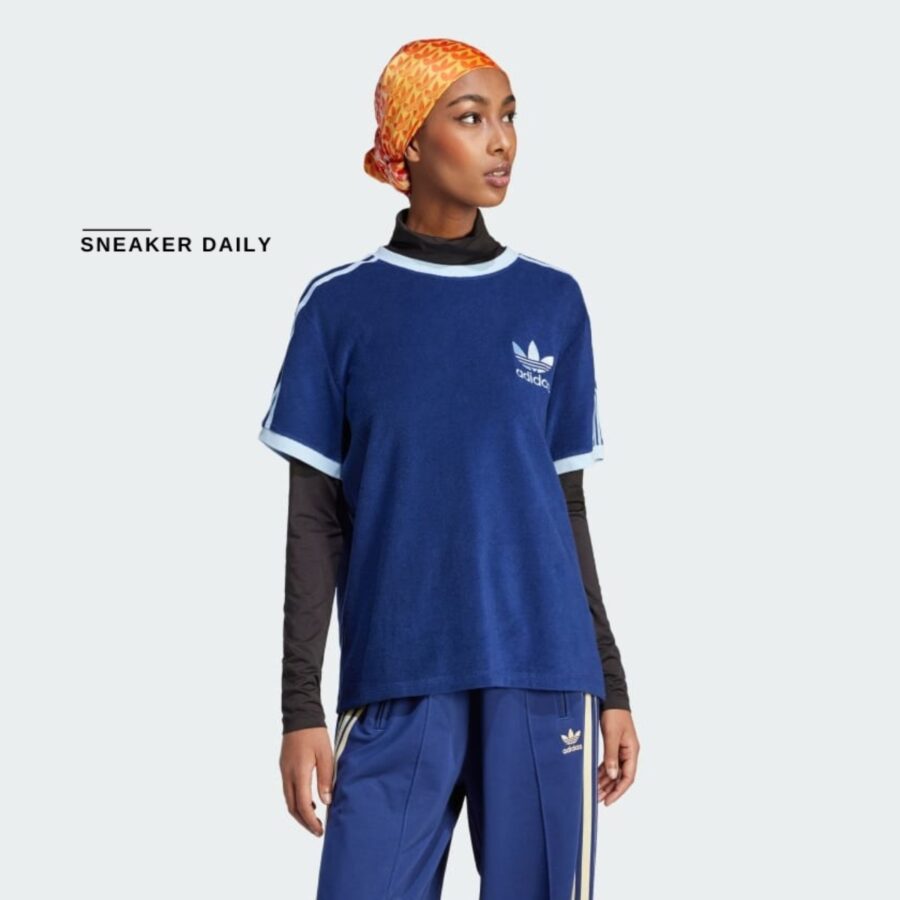 áo adidas terry 3-stripes tee - dark blue ir7465