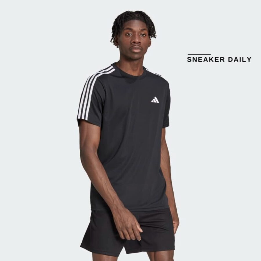 áo adidas train essentials 3-stripes training t-shirt - black ib8150