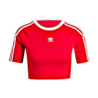 áo adidas women's lifestyle 3-stripes baby tee - red ip0665