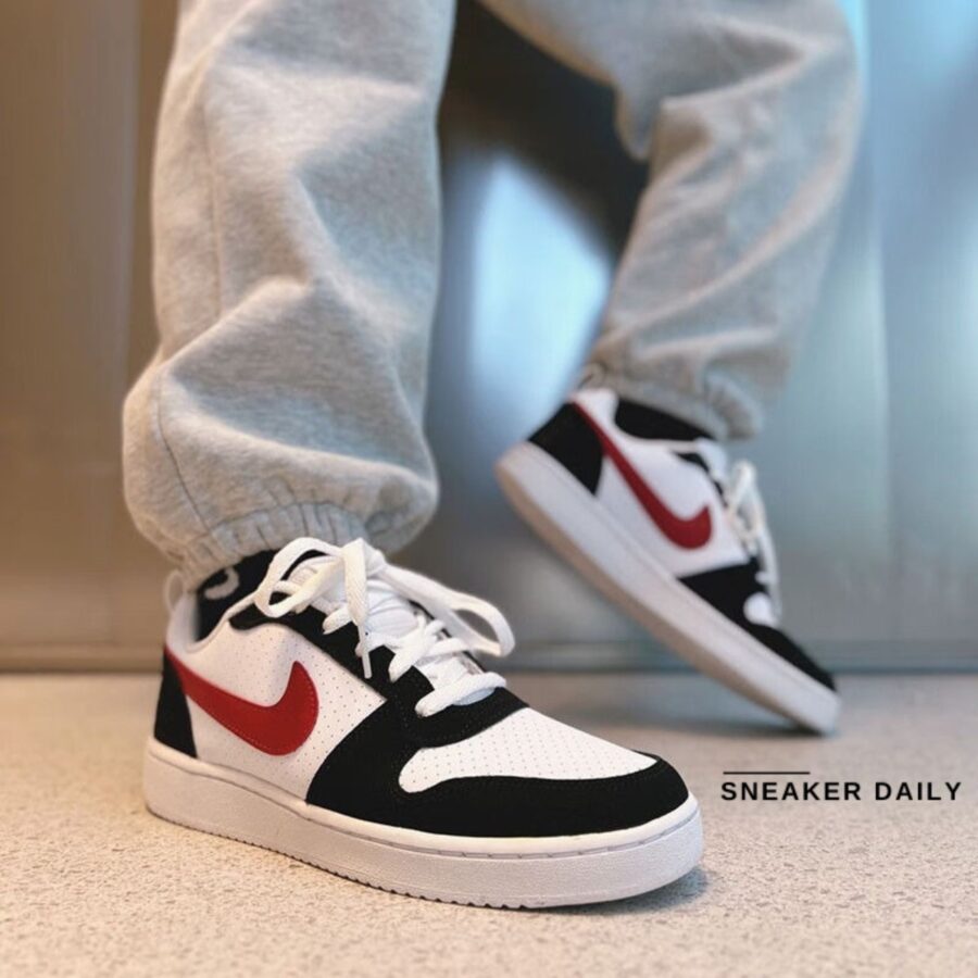 giày nike court borough low 'white black red' 838937-102