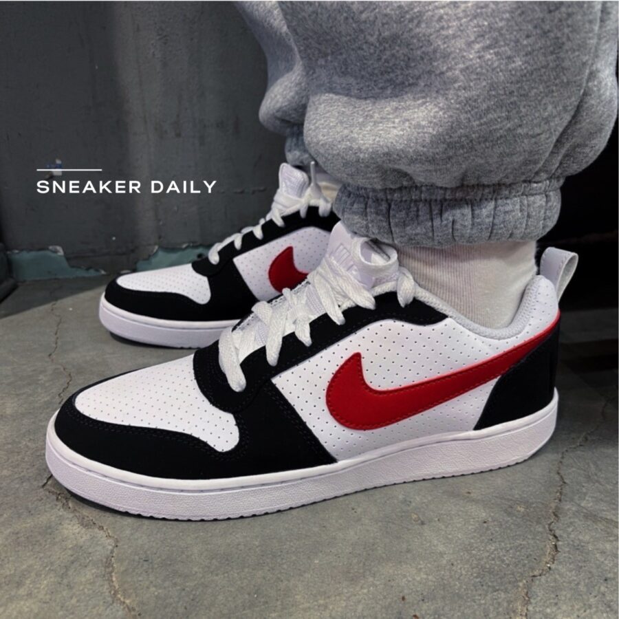 giày nike court borough low 'white black red' 838937-102