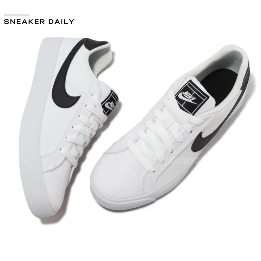 giày nike court royale ac canvas 'white black' cd5405-100