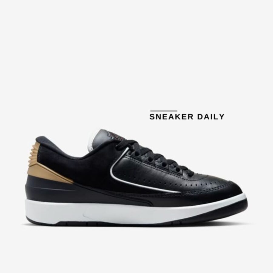 giày (wmns) air jordan 2 retro low 'black metallic gold' dx4401-001