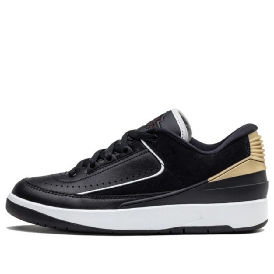 giày (wmns) air jordan 2 retro low 'black metallic gold' dx4401-001