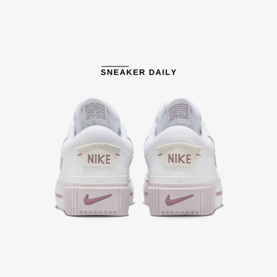 giày (wmns) nike court legacy lift 'white smokey mauve' dm7590-105