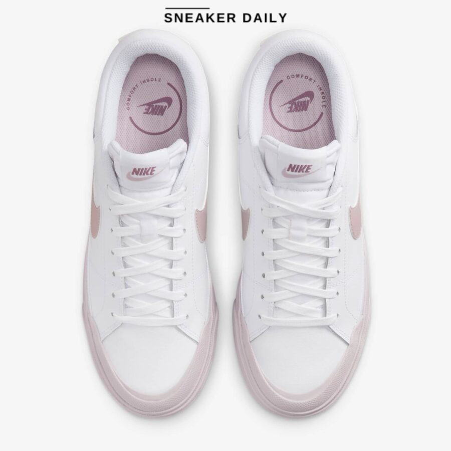 giày (wmns) nike court legacy lift 'white smokey mauve' dm7590-105