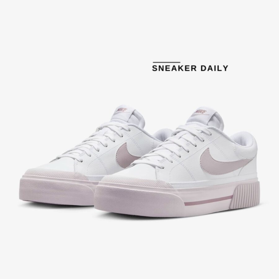 giày (wmns) nike court legacy lift 'white smokey mauve' dm7590-105