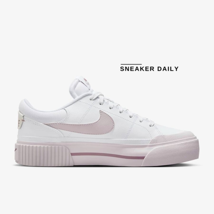 giày (wmns) nike court legacy lift 'white smokey mauve' dm7590-105