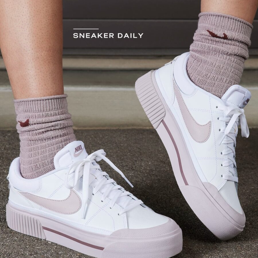 giày (wmns) nike court legacy lift 'white smokey mauve' dm7590-105