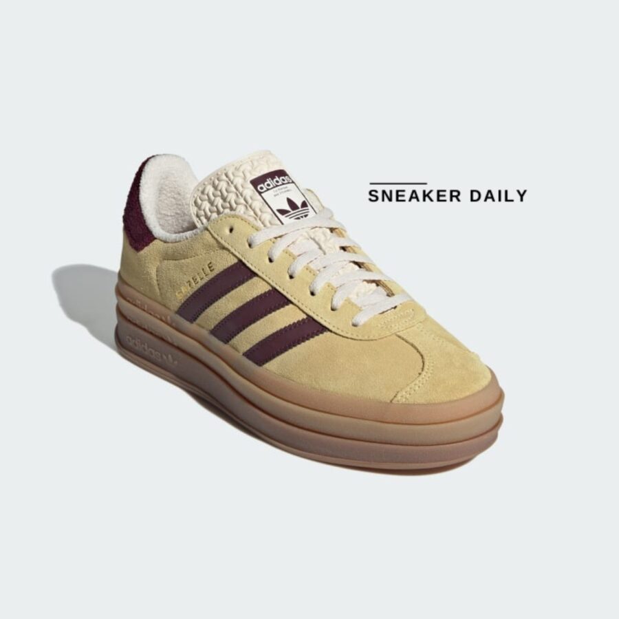 giày (wmns) adidas gazelle bold 'almost yellow maroon' if5937