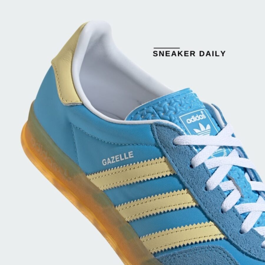 giày (wmns) adidas originals gazelle indoor 'blue burst yellow' ie2960