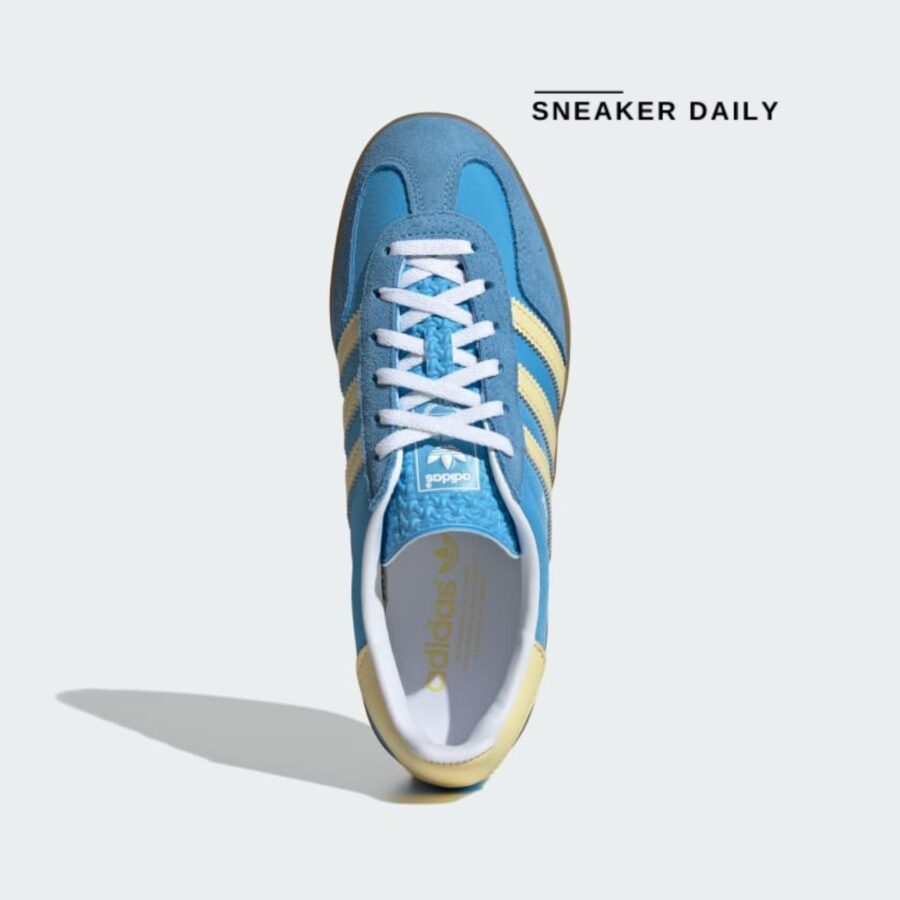 giày (wmns) adidas originals gazelle indoor 'blue burst yellow' ie2960