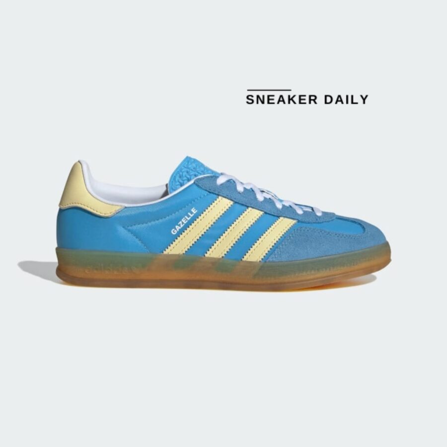 giày (wmns) adidas originals gazelle indoor 'blue burst yellow' ie2960