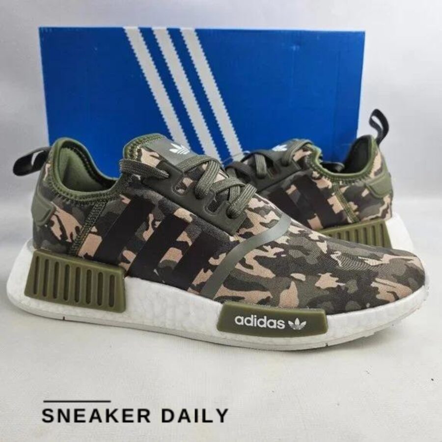 giày adidas nmd_r1 'olive strata camo' (gs) hq1652