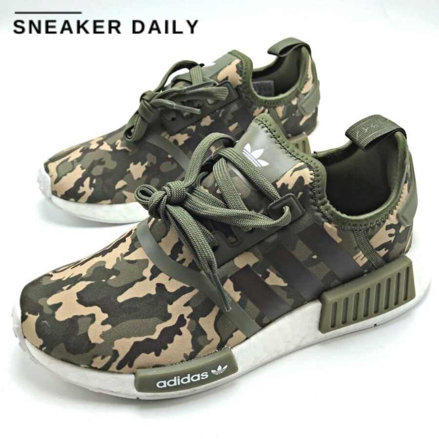 giày adidas nmd_r1 'olive strata camo' (gs) hq1652