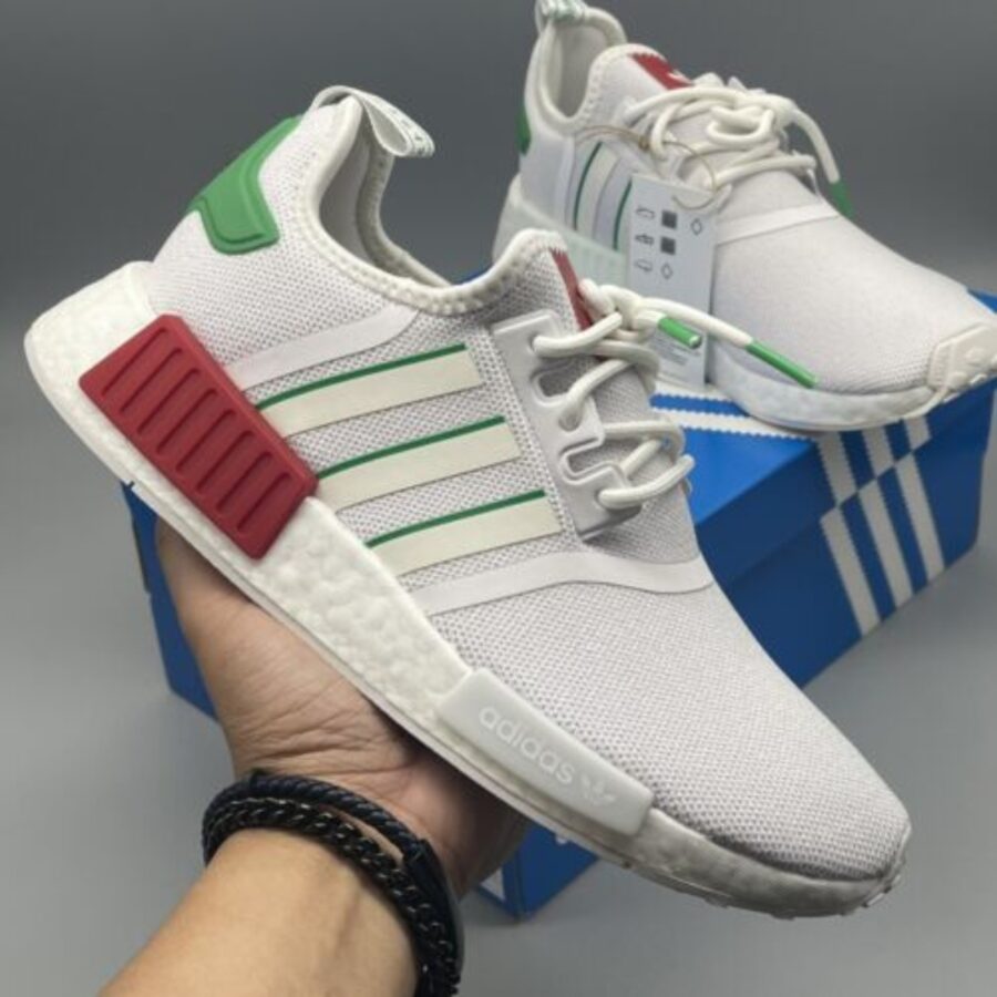 giày adidas nmd_r1 'white green' (gs) hq9987