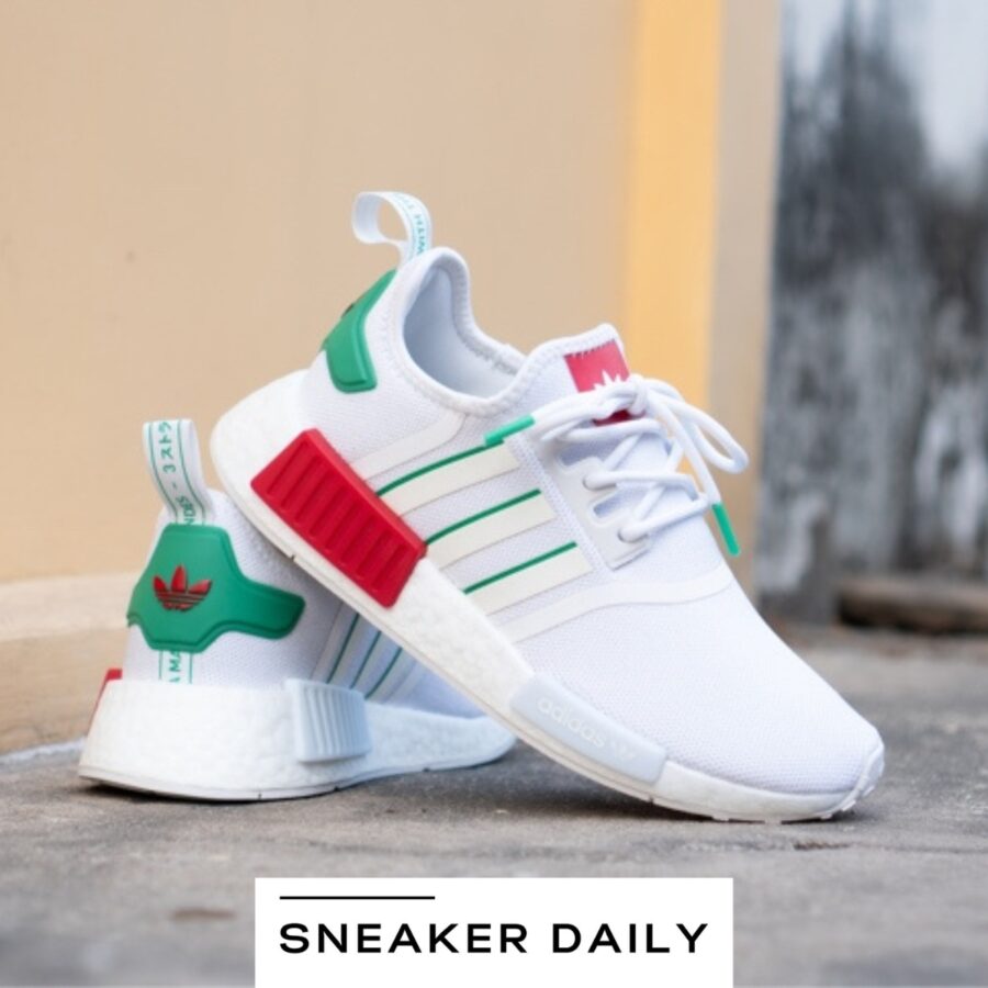 giày adidas nmd_r1 'white green' (gs) hq9987