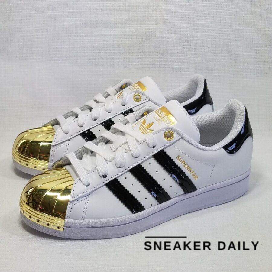 giày adidas superstar metal toe 'white gold metallic' (wmns) fv3310