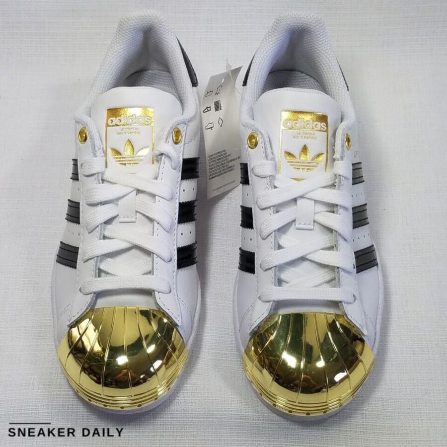 giày adidas superstar metal toe 'white gold metallic' (wmns) fv3310