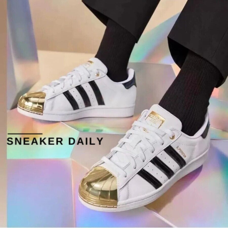 giày adidas superstar metal toe 'white gold metallic' (wmns) fv3310