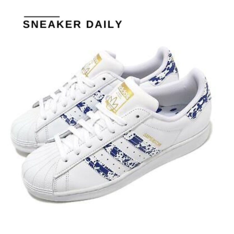 giày adidas superstar 'white blue splatter' fy7713