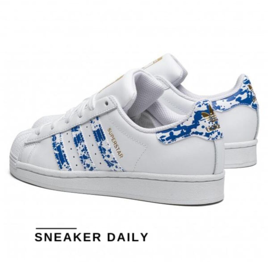 giày adidas superstar 'white blue splatter' fy7713