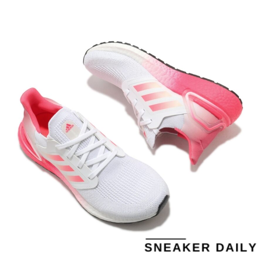 giày adidas ultraboost 20 j 'white signal pink' (gs) fx0456