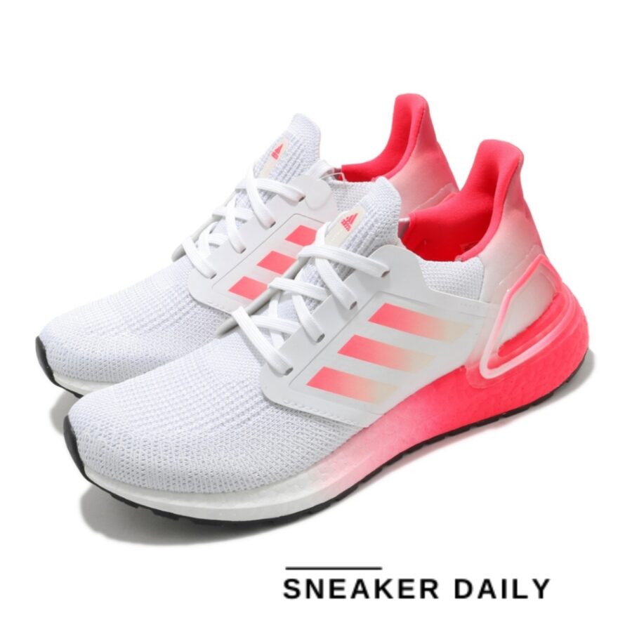 giày adidas ultraboost 20 j 'white signal pink' (gs) fx0456