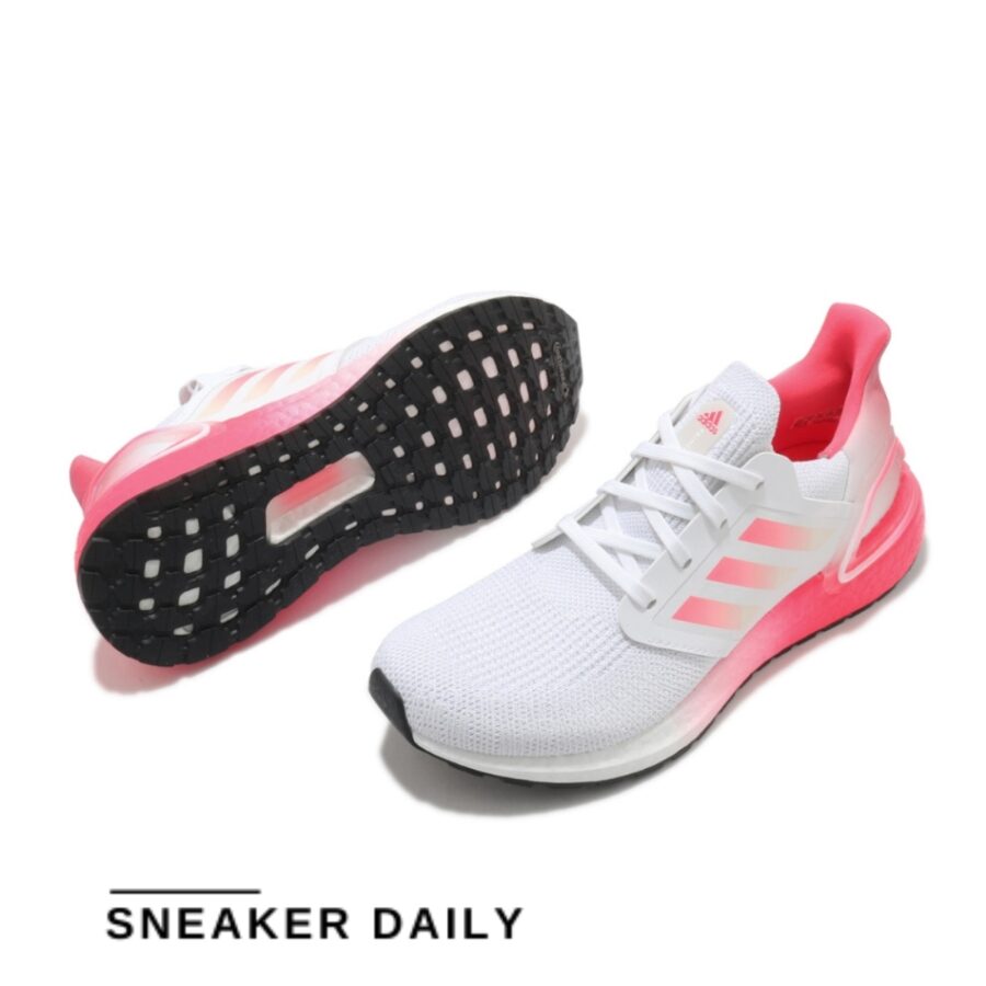 giày adidas ultraboost 20 j 'white signal pink' (gs) fx0456