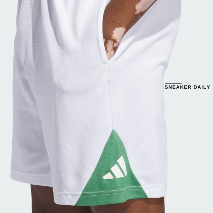 quần adidas basketball badge of sport shorts 'white/preloved green' ir5538