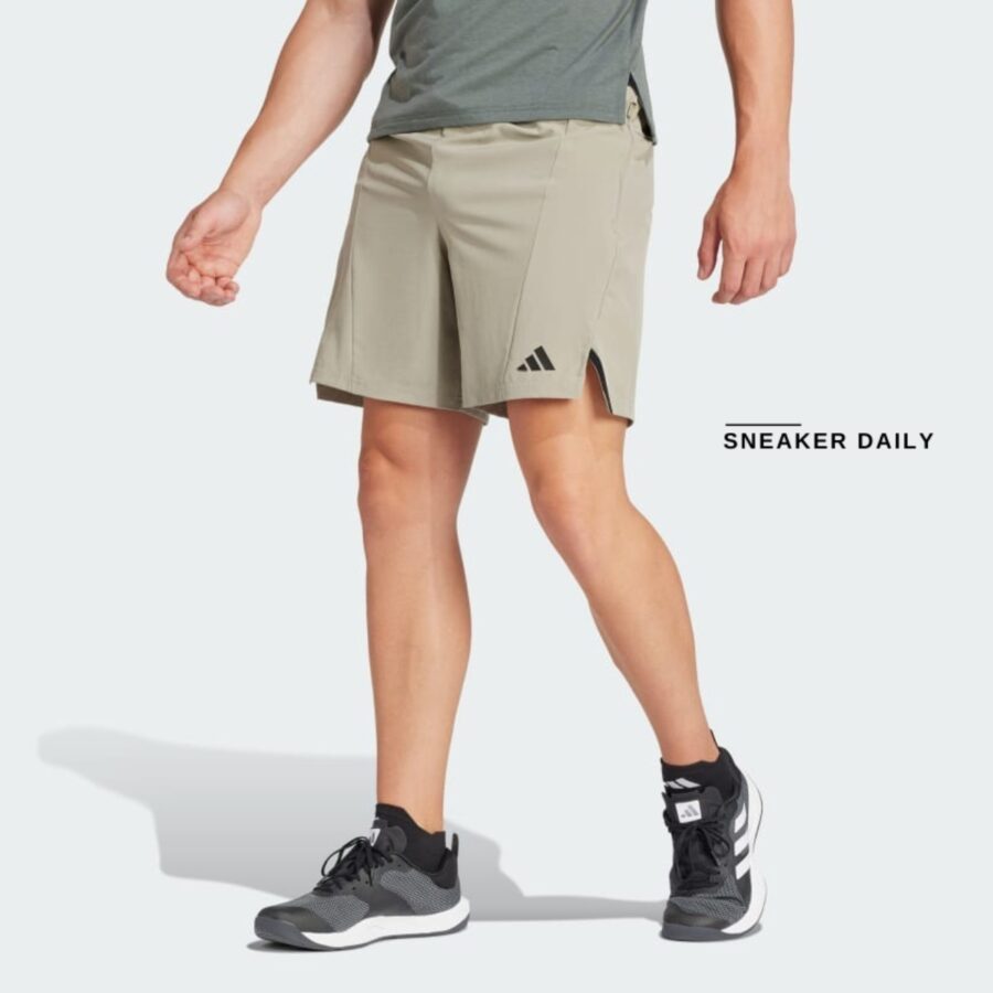 quần adidas designed for training workout shorts 'silver pebble' is3821