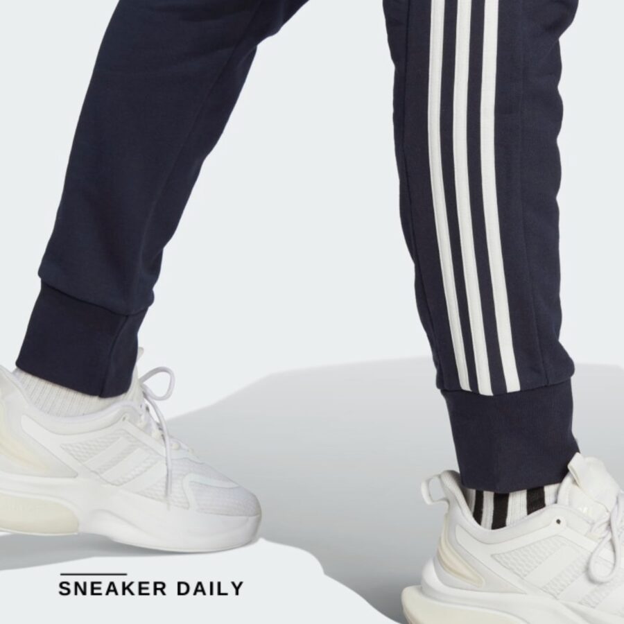 quần adidas essentials french terry tapered cuff 3-stripes pants ic9406