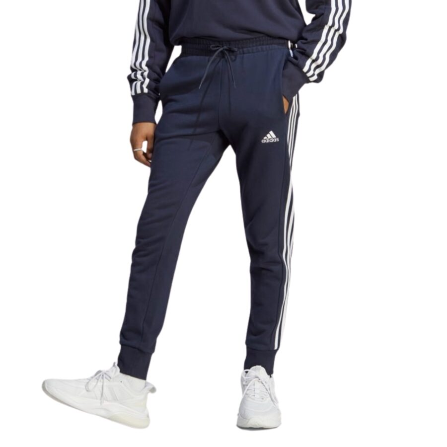 quần adidas essentials french terry tapered cuff 3-stripes pants ic9406