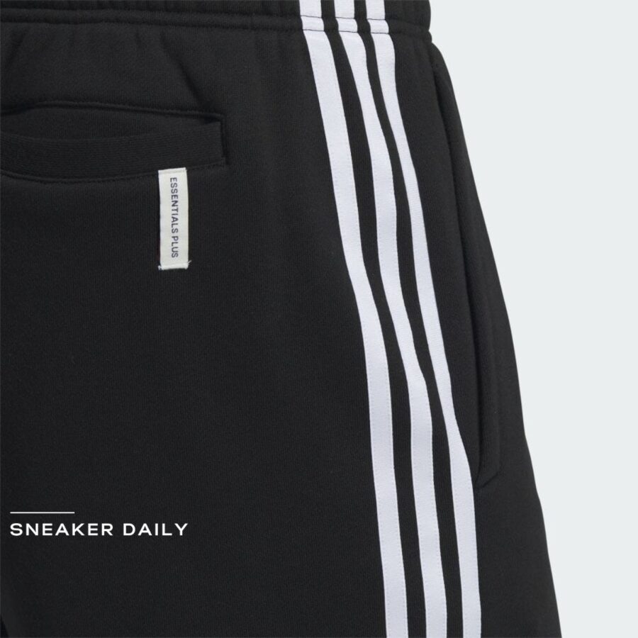 quần adidas essentials plus loose fit 3-stripes french terry shorts - black jf3936