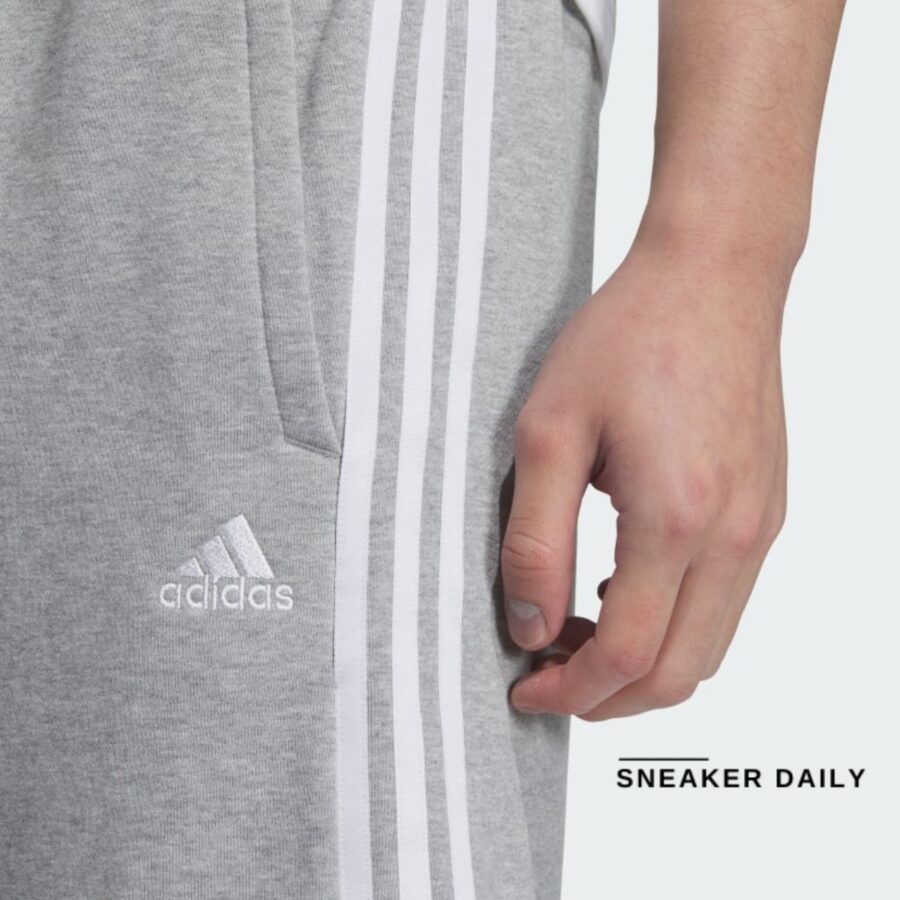 quần adidas essentials plus loose fit 3-stripes french terry shorts - grey jf3953