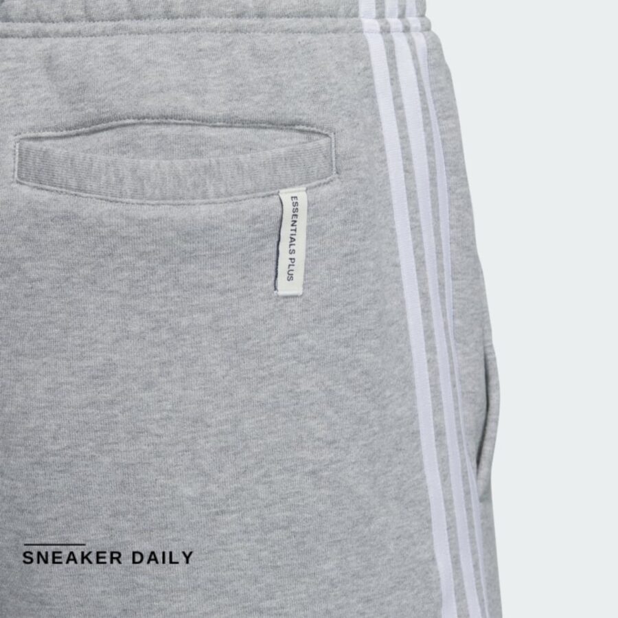 quần adidas essentials plus loose fit 3-stripes french terry shorts - grey jf3953