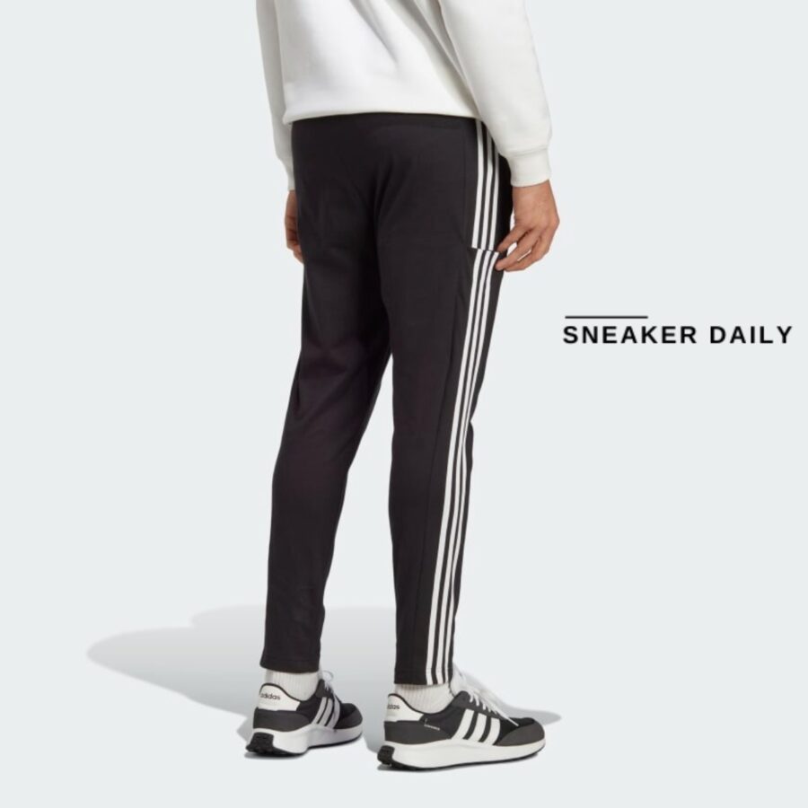 quần adidas essentials single jersey tapered open hem 3-stripes pants ic0044